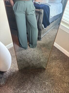 Fashion Nova Sage Green Wide Leg Trousers
